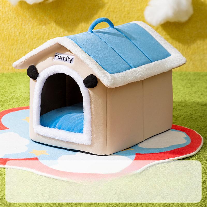 Контрастный цветной мелок для сращивания Маленький белый красный домик на крыше для маленькой собаки и кошки Осенне-зимний теплый домик для собак и кошек Товары для домашних животных