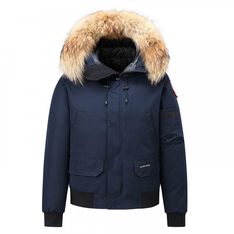 Winter Down Jacket Detachable Fur Collar Loose Warm Coat Men