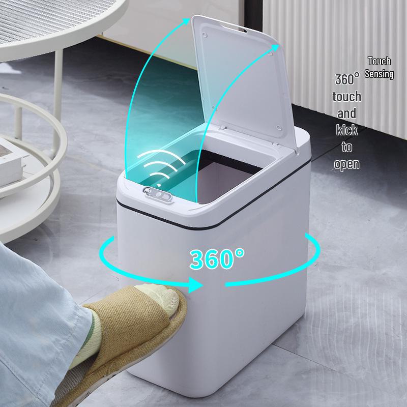 Large Capacity Smart Induction Trash Can for Kitchen and Bathroom