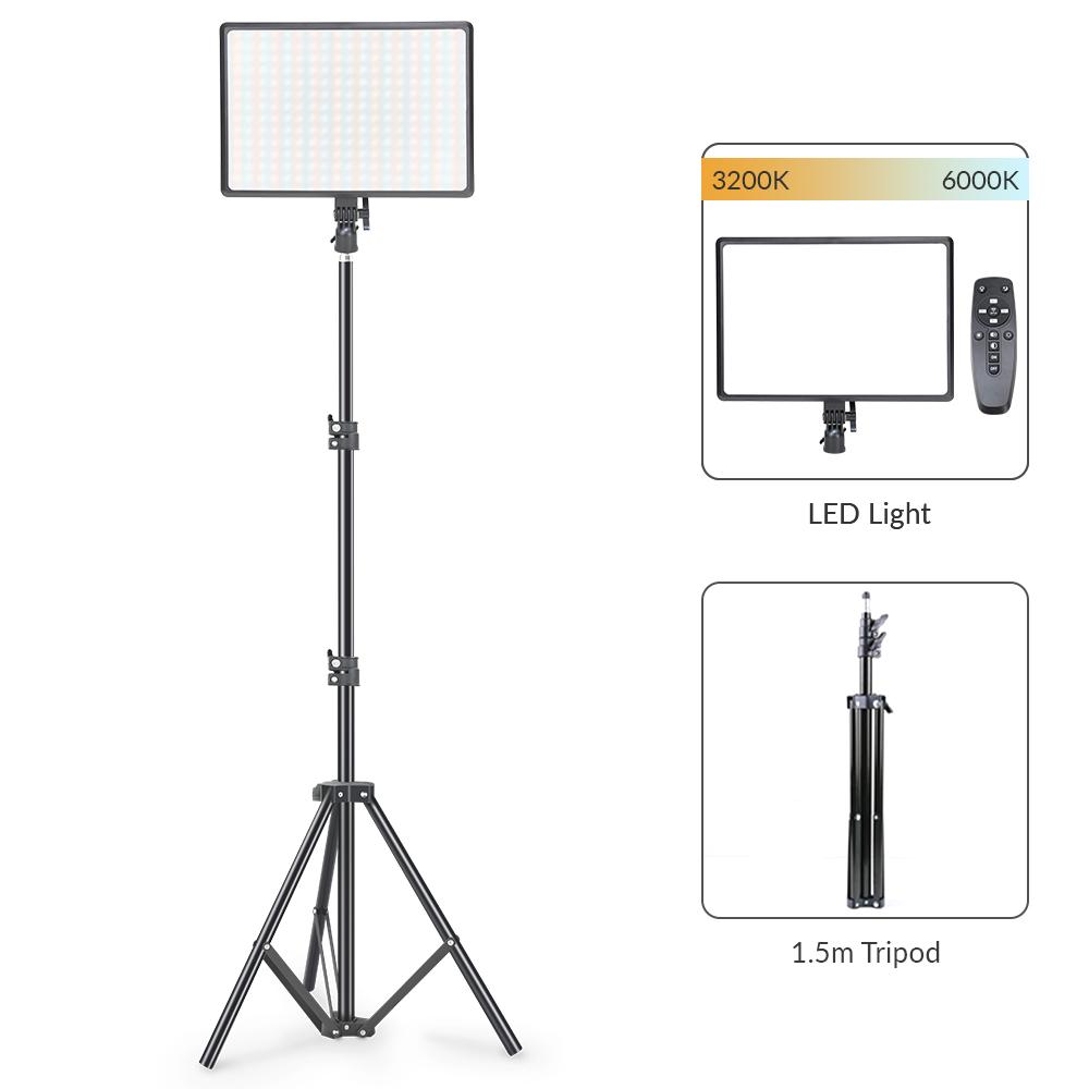 Светодиодный видеосветильник для студийной фотосъемки 3200K-6000K Cri95+ для игр, трансляций, веб-конференций на YouTube