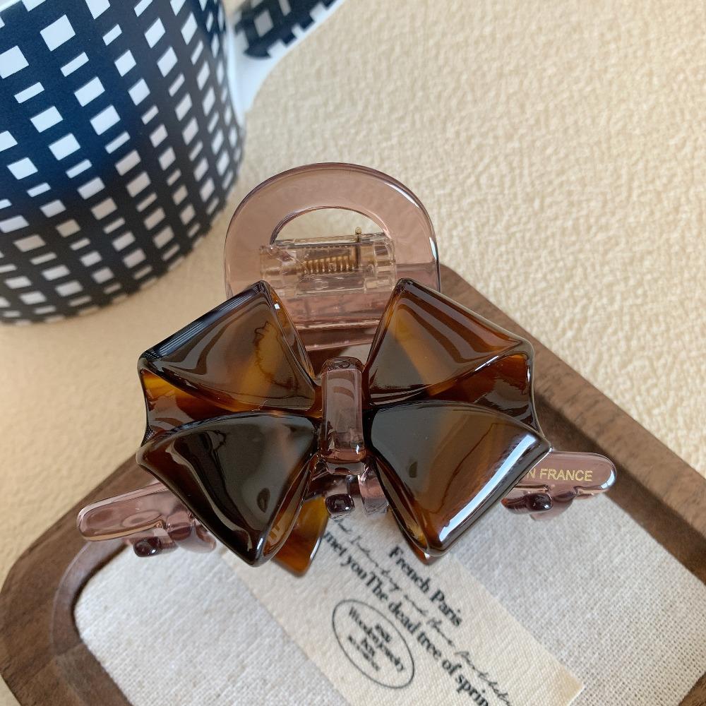 Hair Clip Retro Bow Acetate Hair Claw Jelly Shark Clip Fashion Solid Color Shark Clip  Girls