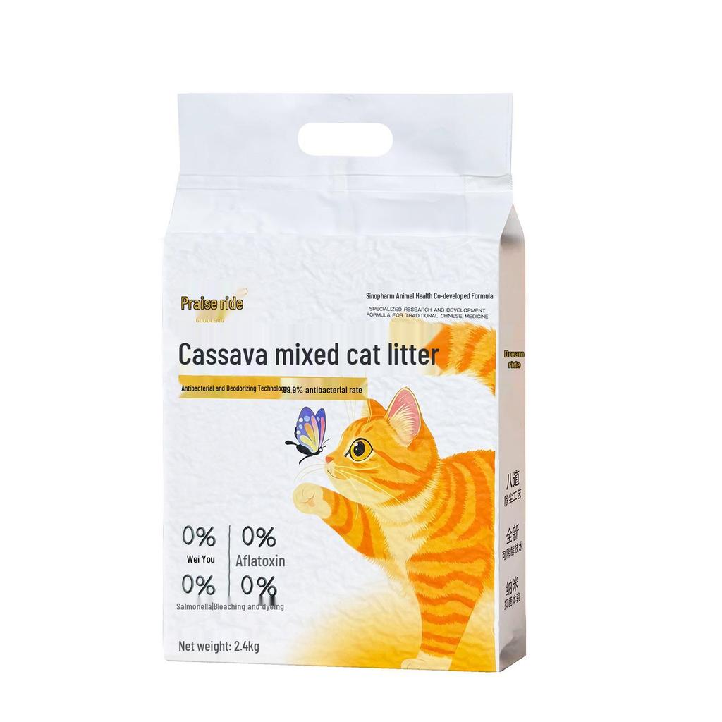 Антибактериальный Пылезащитный Кассава Тофу Наполнитель для кошачьего туалета