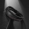 Hot Natural Volcanic Stone Leather Bracelet Multilayer Men's Leather Woven Bracelet