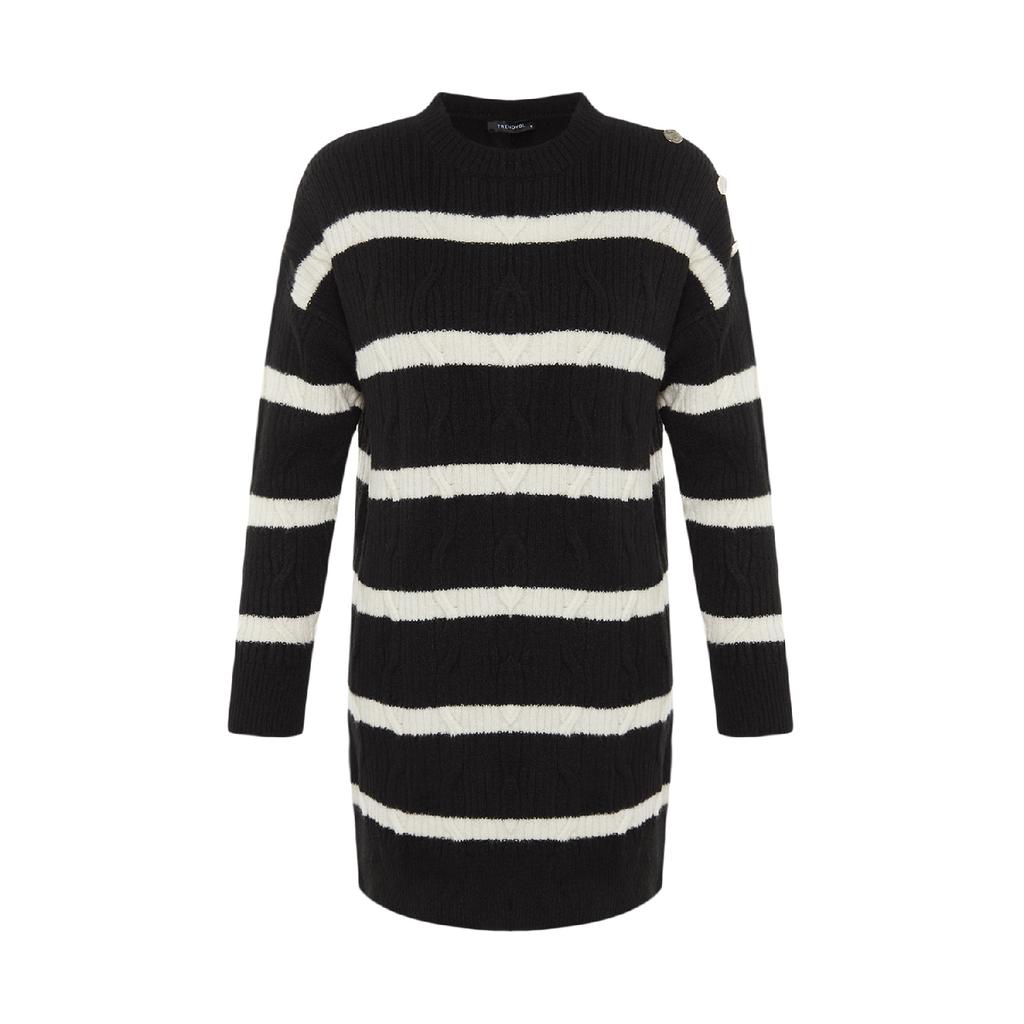 Трикотажный свитер в полоску цвета экрю на пуговицах Tctaw23ak00063