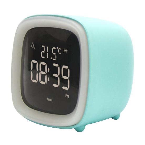 Cartoon Rabbit Ear Shape Rechargeable Digital Display LED Nigh Light Alarm Clock