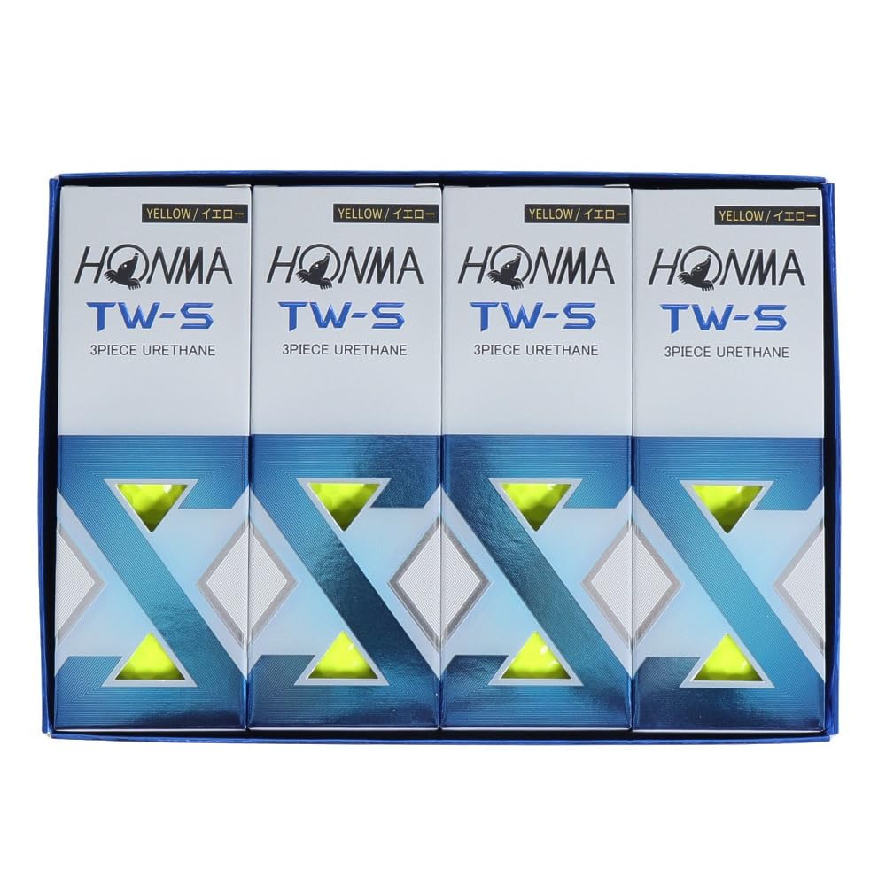 Мяч для гольфа Honma 2024 года, модель 1 дюжина, 12 мячей, белый, желтый, 3 предмета, Tour Spin Distance, мягкий мяч для гольфа TOUR WORLD BT2402 Honma TW-X TW-S HONMA_TW-S_Yellow