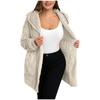 Women's Winter Clothing Women Hooded Cardigan Fuzzy Jacket Winter Open Front Fleece Coat Outwear