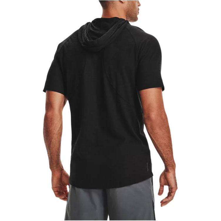 Under Armour Футболка мужская Johnson Series American Vintage с принтом головы быка, повседневная, спортивная, с капюшоном, с коротким рукавом, черная 1361719-001