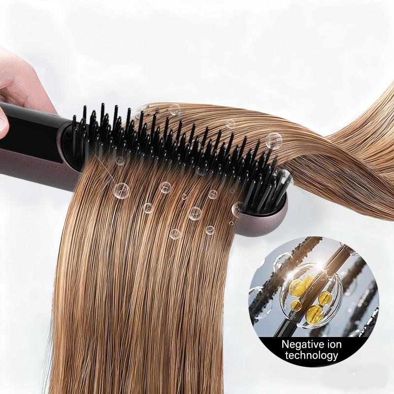 Mini Wireless Electric Hair Straightening Comb Negative Ion Straight Brush for Home Hotel Use Ceramic Handle Bristle for Cars