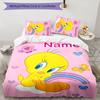 3pcs Tweety3 Cover Set - Personalized Name, HD Printed Bedding with 1 Cover and 2 Pillowcases - Perfect for Home Decor, Easy Care