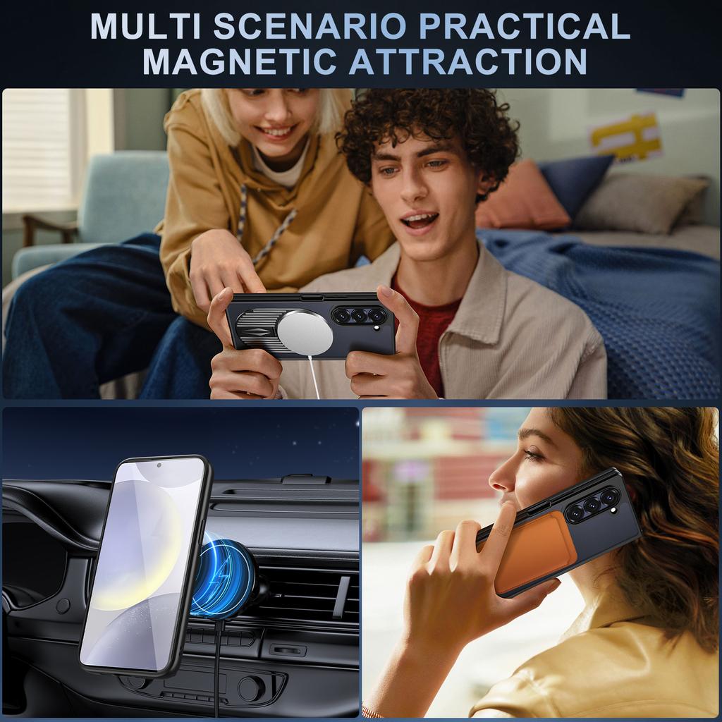 For Samsung Galaxy Z Fold5 5G Magnetic Case Heat Dissipation Aromatherapy Kickstand Silicone+PC Phone Cover