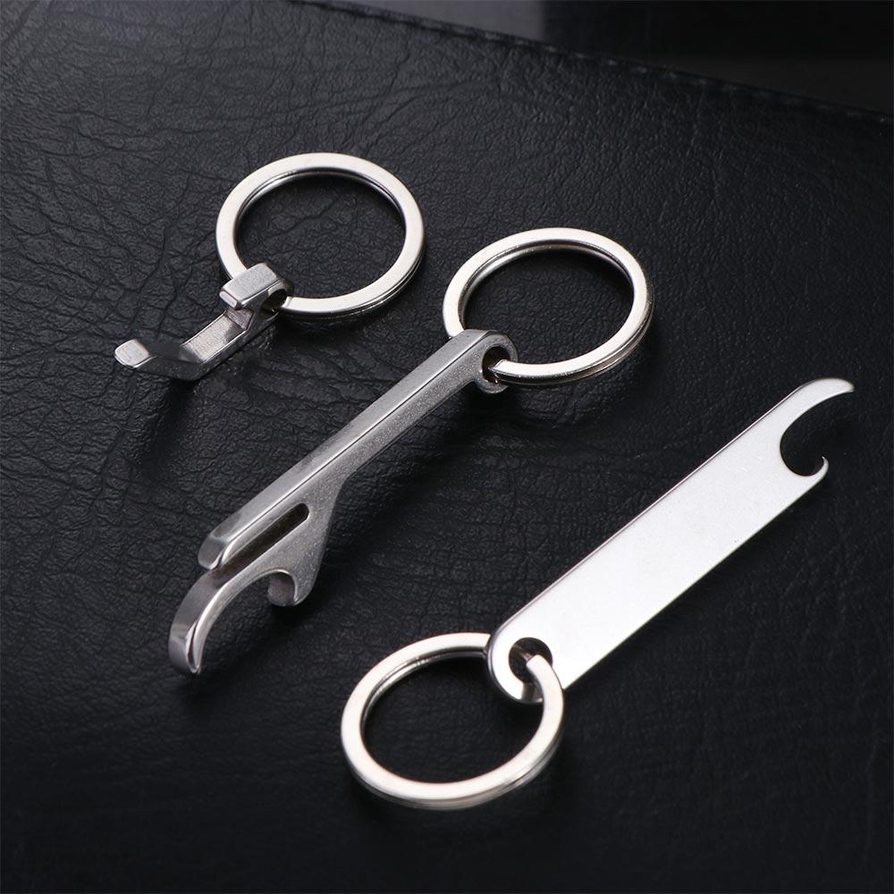 Mini Beer Opener Keyring Stainless Steel Beer Bottle Opener Keychain Portable Survival Tool