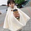 2-7 Years Old Baby Girl Cloak Faux Fur Winter Infant Toddler Child Princess Hooded Cape Fur Collar Baby Outwear Top Warm Clothes