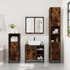 2 Piece Bathroom Furniture Set Smoked Oak Wood Based Panel