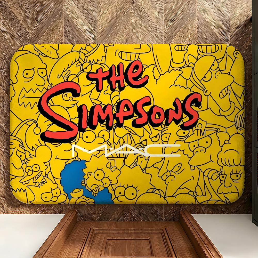 cartoon T-The S-Simpsons Floor Mat Soft Flannel Floor Mat Suitable for Entryways, Living Rooms, Bedrooms, and Bathrooms