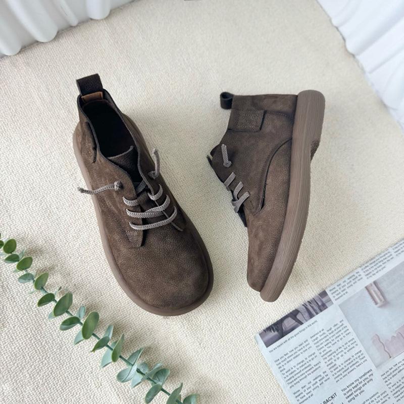 Женские ботинки ретро матовая кожа ботинки Мартина женские повседневные на плоской подошве короткие ботинки женские универсальные женские туфли