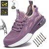 Women Safety Shoes For Work Safety Boots Breathable Steel Toe Puncture Proof Sport Work Sneakers Construction Tactical Boots