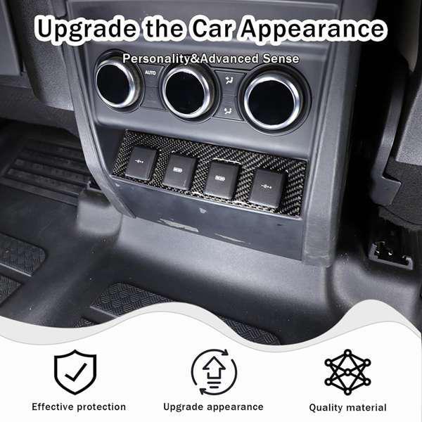 Carbon Fiber Rear Seat Charging Port Frame Sticker for 2020-2024 Land Rover Defender 110/130