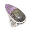 Пурпурит Драгоценный камень Ювелирное изделие из стерлингового серебра 925 пробы Кольцо Размер 8