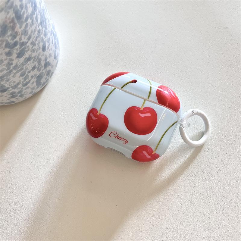 Вишня для airpods4 apple bluetooth беспроводной 1/2/3 поколение pro2 чехол для наушников милый маленький свежий креативный