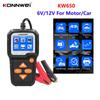Car Motorcycle Battery Tester 12V 6V KW650 Battery System Analyzer 2000CCA Charging Cranking Test Diagnostic Tool