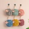 2Pcs Hedgehog Fluff Ball Hand Towels Strong Absorbent Quick-drying with Hanging Rope Microfiber Chenille Hand Towel