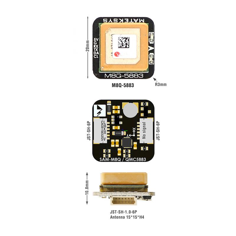 MATEK Mateksys GNSS & Compass M10Q-5883 72CH GPS Module Magnetic Compass QMC5883Lfor FPV Freestyle Long Range Drones