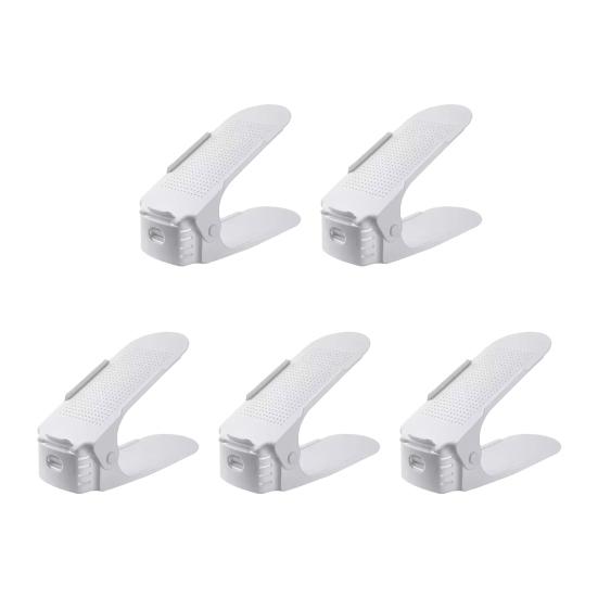 5Pcs Adjustable Shoe Stacker Shoe Slots Organizer High Durability Easy To Use Double-Layer Design Shoe Rack Holders
