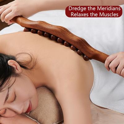 Массажный ролик Guasha Wood, 20/31 бусина, универсальные инструменты Gua Sha для шеи, талии, ног, скребковый лимфодренажный массажер