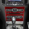 For Infiniti G37 07-13 Red Soft Carbon Fiber Air Conditioner Radio Window Lift Speaker Gear Trim Cover Car Interior