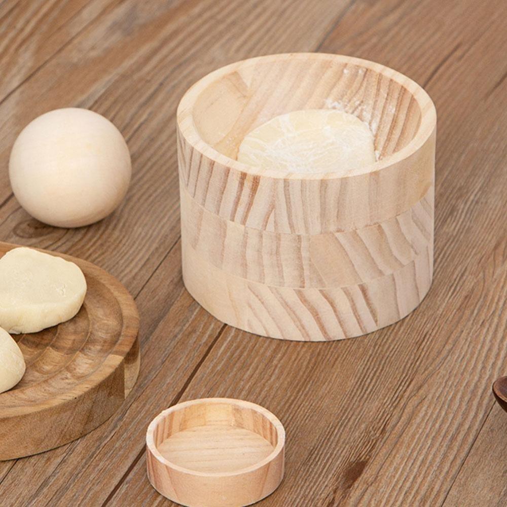 Wooden Wood Dumpling Skin Maker Round Shaped Dough Pressing Tool  Kitchen Baking Accessories