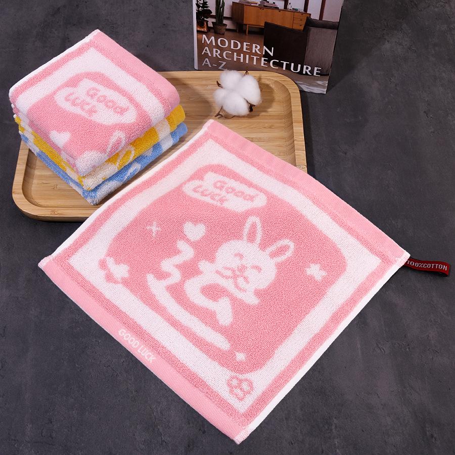 Хлопковое квадратное полотенце 25*25 см, утолщенное домашнее милое мультяшное цветное тканое жаккардовое маленькое квадратное полотенце