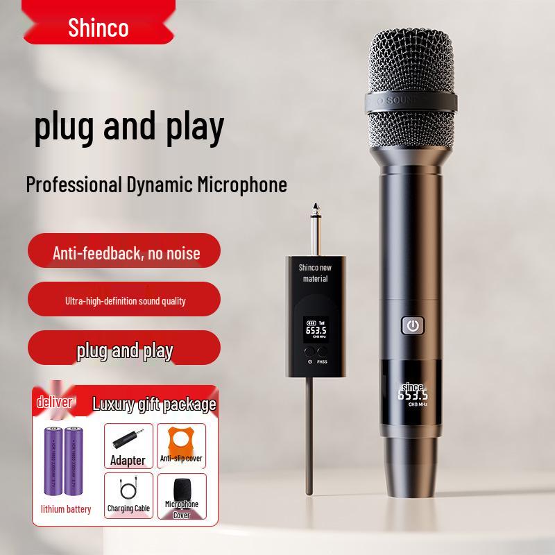 Universal Dual UHF Wireless Handheld Microphone for Professional Home, KTV, and Outdoor Sound Systems