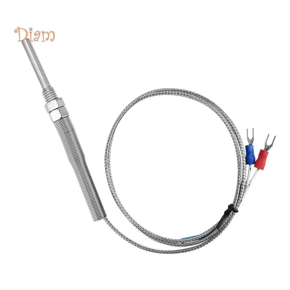 Промышленный датчик температуры термопары типа К с зондом 30 мм и резьбой М8, нержавеющая сталь, различные длины кабеля