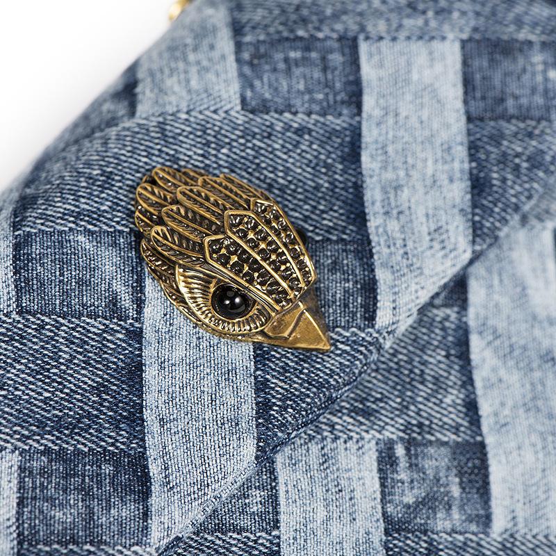 Классическая джинсовая сумка с головой орла Женская сумка через плечо Сумка кроссбоди Ретро PU материал 19*7*13СМ