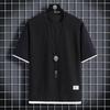 Men's Summer Casual Two-Piece-Look T-Shirt, High-End Large-Size Sports Short-Sleeve Five-Point Sleeve Top