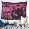 VIKAMA Nana Punk Rock Tapestry Black And Pink Anime Collage Wall Hanging For Bedroom Otaku Corner And Cozy Study Space Bold Art