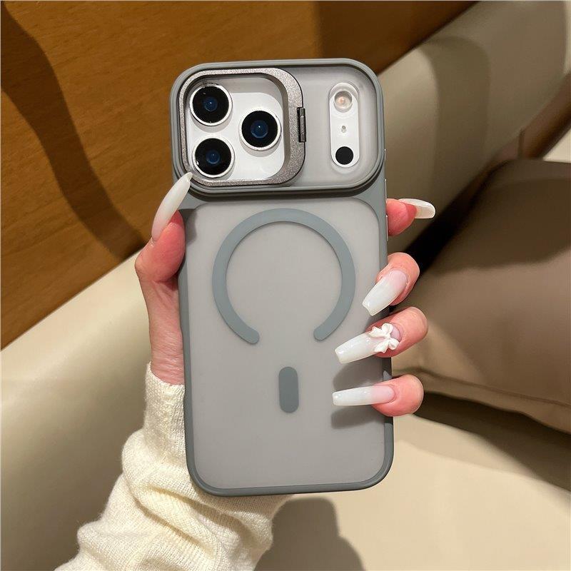 Чехол iPhone 17 Air с Color-Block, ощущением кожи, металлическим креплением для объектива и магнитной адсорбцией для Apple 16/15