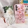Luxury Flowers Case For iPhone Samsung A55 A35 S24 FE S25 Xiaomi Redmi Note 13 Pro 14C Huawei Honor Shockproof Phone Bumper Anti-Scratch Matte Cover
