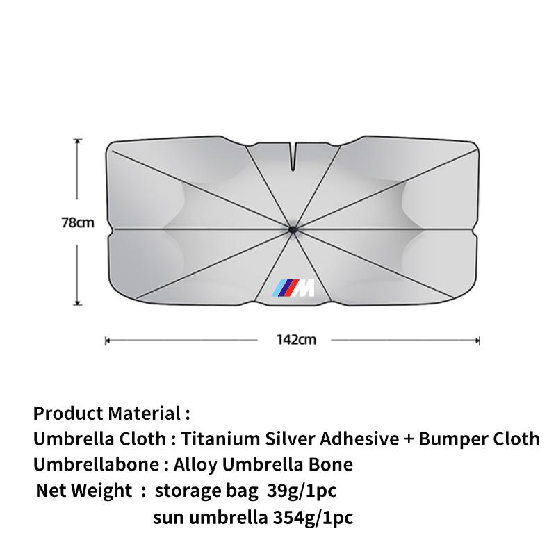 KXMHU1 Car Sticker Car Sunshade Windshield Umbrella Sun Protection Accessories For BMW M Performance 1 2 3 4 5 7 Series X1 X2 X3 X4 X5