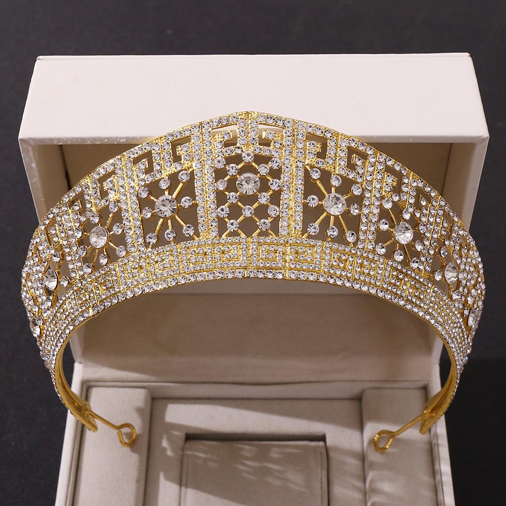 Новая свадебная корона в стиле барокко, свадебное платье, высококачественные аксессуары для волос из цинкового сплава, свадебная корона со стразами