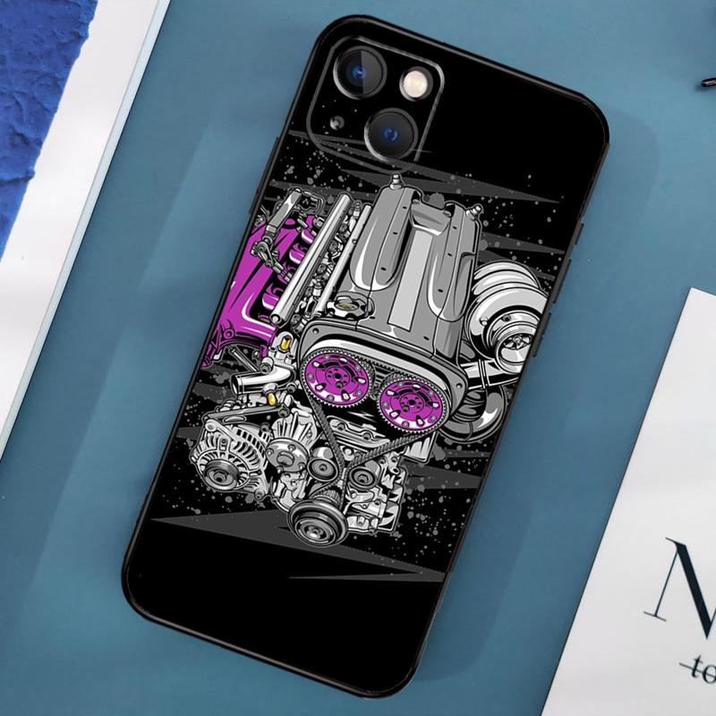 Sports Car JDM Drift Phone Case For iPhone 15 13 12 11 14 Pro Max Mini X XR XS MAX SE 2020 7 8 Plus Back Cover