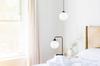 Black LED ball table lamp 15cm