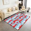 Fire Truck Cartoon Rectangle Rug Floor Carpet Colorful Firefighter Vehicle City Scene Pattern Mat for Children Room Decoration