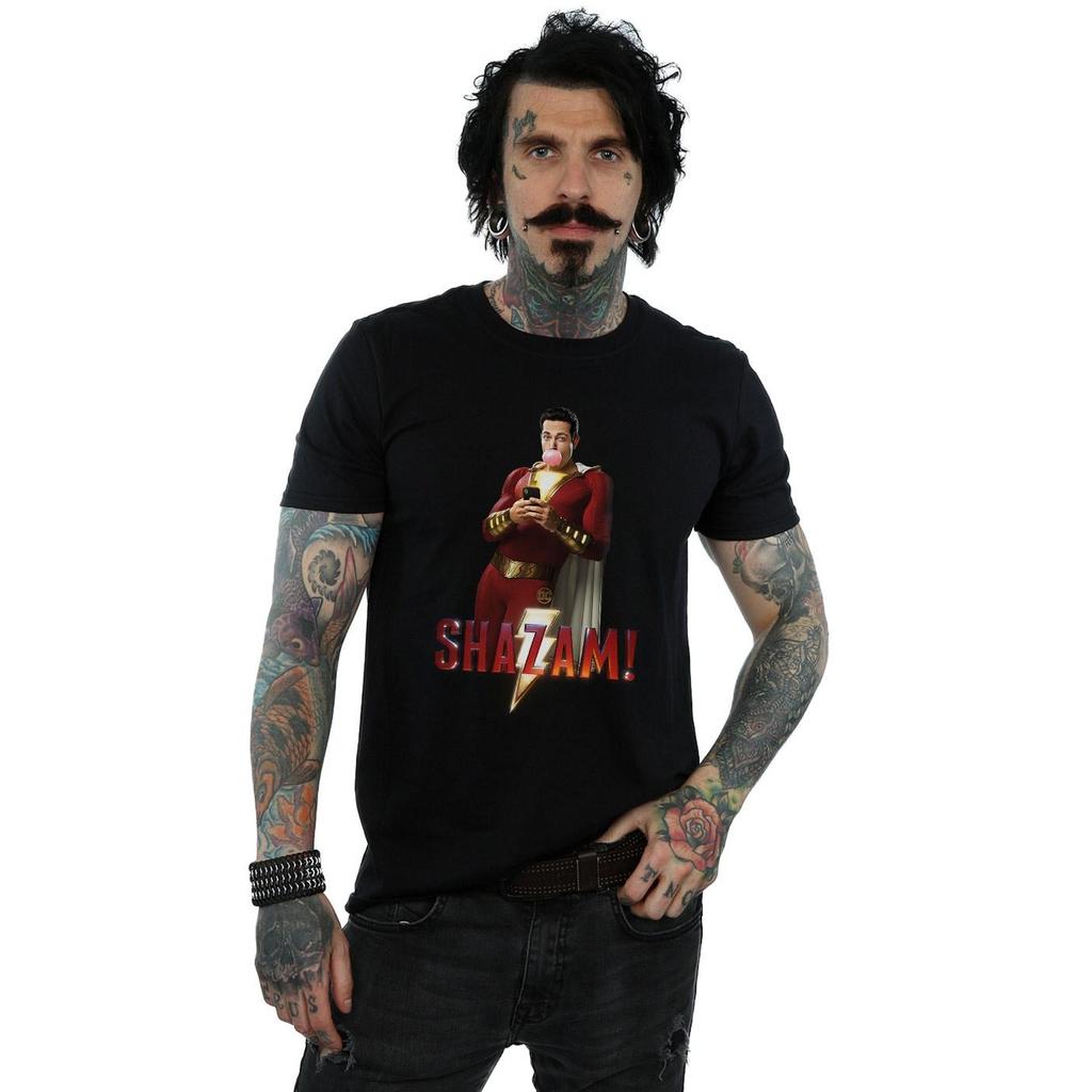 DC Comics Mens Shazam Bubble Gum T-Shirt