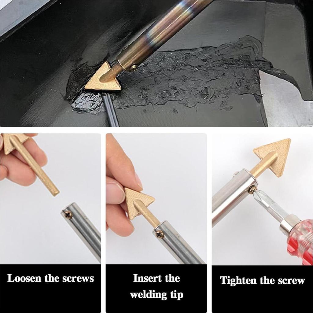 4Pcs Plastic Welding Replacement Tip, Copper Welding Iron Head Replacement Tip for Car Bumper Repair