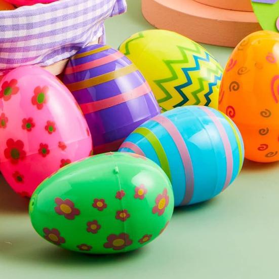 3 шт. пасхальное яйцо яркий цвет мультяшный узор капсула яичная скорлупа шарики-сюрпризы игрушка для праздничного украшения