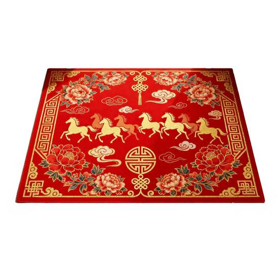 Новогодний коврик для двери Лошадь 2026 год Год Лошади Коврик для пола Красный Китайский стиль Впитывающий Противоскользящий Коврик для дома Вход Кухня Декор Весеннего фестиваля
