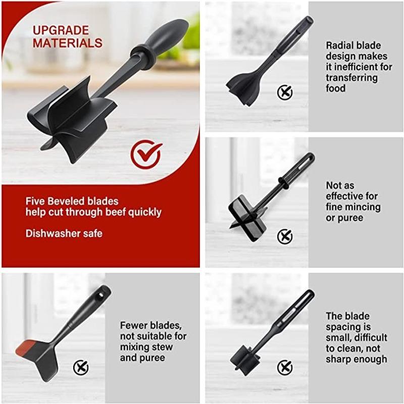 Многофункциональная термостойкая мясорубка из нейлона для бургеров Измельчитель фарша Прибор для приготовления пищи с антипригарным покрытием Домашняя кухня