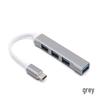 Мини-хаб USB 3.0 Type-C, алюминиевый: Док-станция-разветвитель на 4 порта